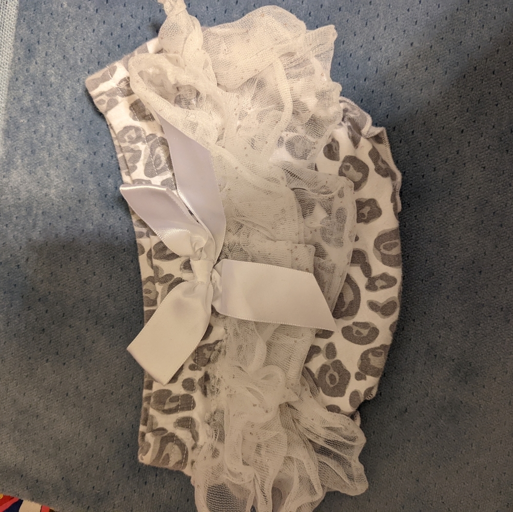 Grey ruffle diaper cover
